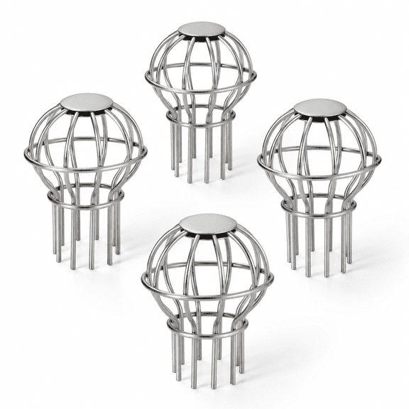 2INCH 304 Stainless Steel Gutter Guard Strainer 4 Pack for 1.7" to 2.4" Round Downspouts