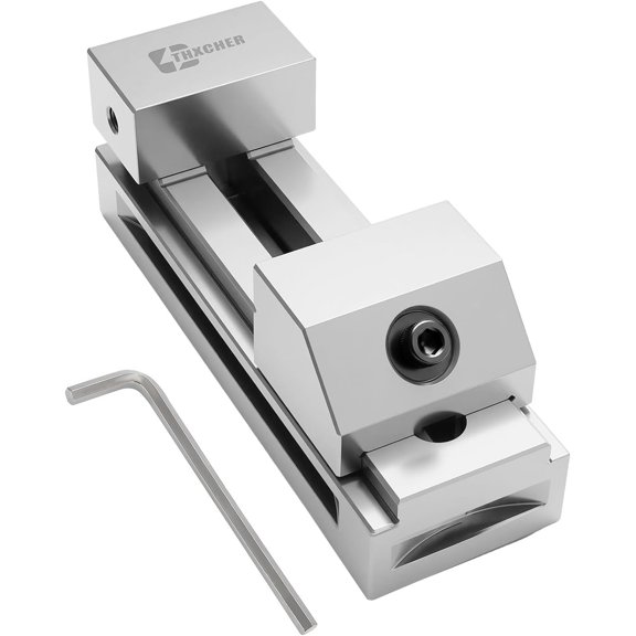 2In Precision Screwless Mini Grinding Vise, Alloy Steel Insert Vise for Milling Machine, Drill Press & Grinder, Quick Clamp Design for Small Parts Precision Machining and Finishing