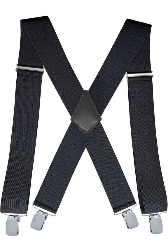 2Inch Men's Heavy Duty Suspenders with Strong Clips Adjustable X-Back for Work Jeans
