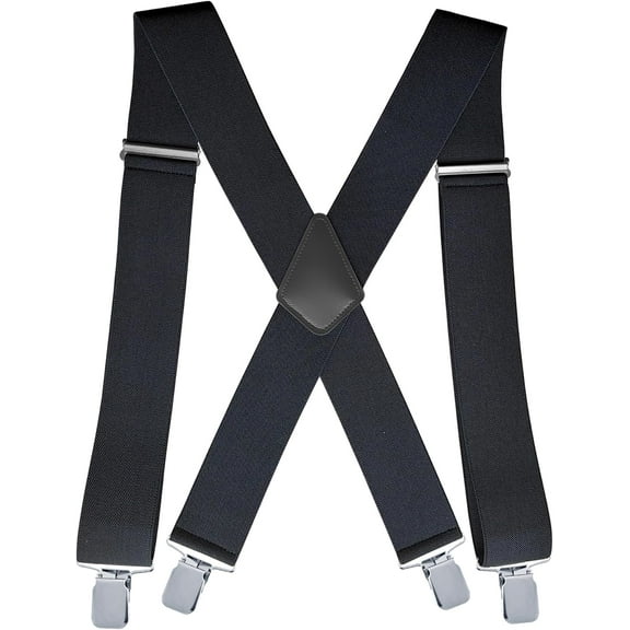 2Inch Men's Heavy Duty Suspenders with Strong Clips Adjustable X-Back for Work Jeans