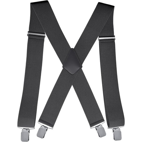 2Inch Men's Heavy Duty Suspenders with Strong Clips Adjustable X-Back for Work Jeans