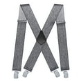 thumbnail image 1 of 2Inch Men's Suspenders Adjustable Elastic X Back Style Grey Suspenders For Men Heavy Duty, 1 of 7