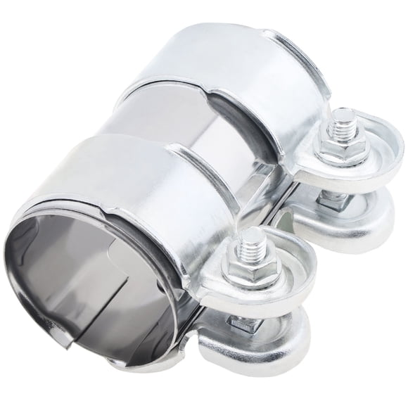 2Inch Stainless Steel Double Clip Exhaust Pipe Clamp for Automobile Modification / Exhaust Pipe Maintenance, Easy to Install Lap Joint Exhaust Band Clamp