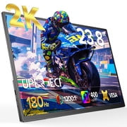 2K 180Hz Portable Gaming Monitor, UPERFECT 23.8 2560x1440 QHD Fast IPS 100% sRGB Portable Monitor w/180  Adjustable Stand Type-C HDMI Eye Care External Second Screen for Laptop