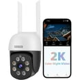 2K 3.0MP Outdoor WiFi PTZ Security Camera, 2.4G WiFi, Auto Tracking, 2 Way Audio, Color