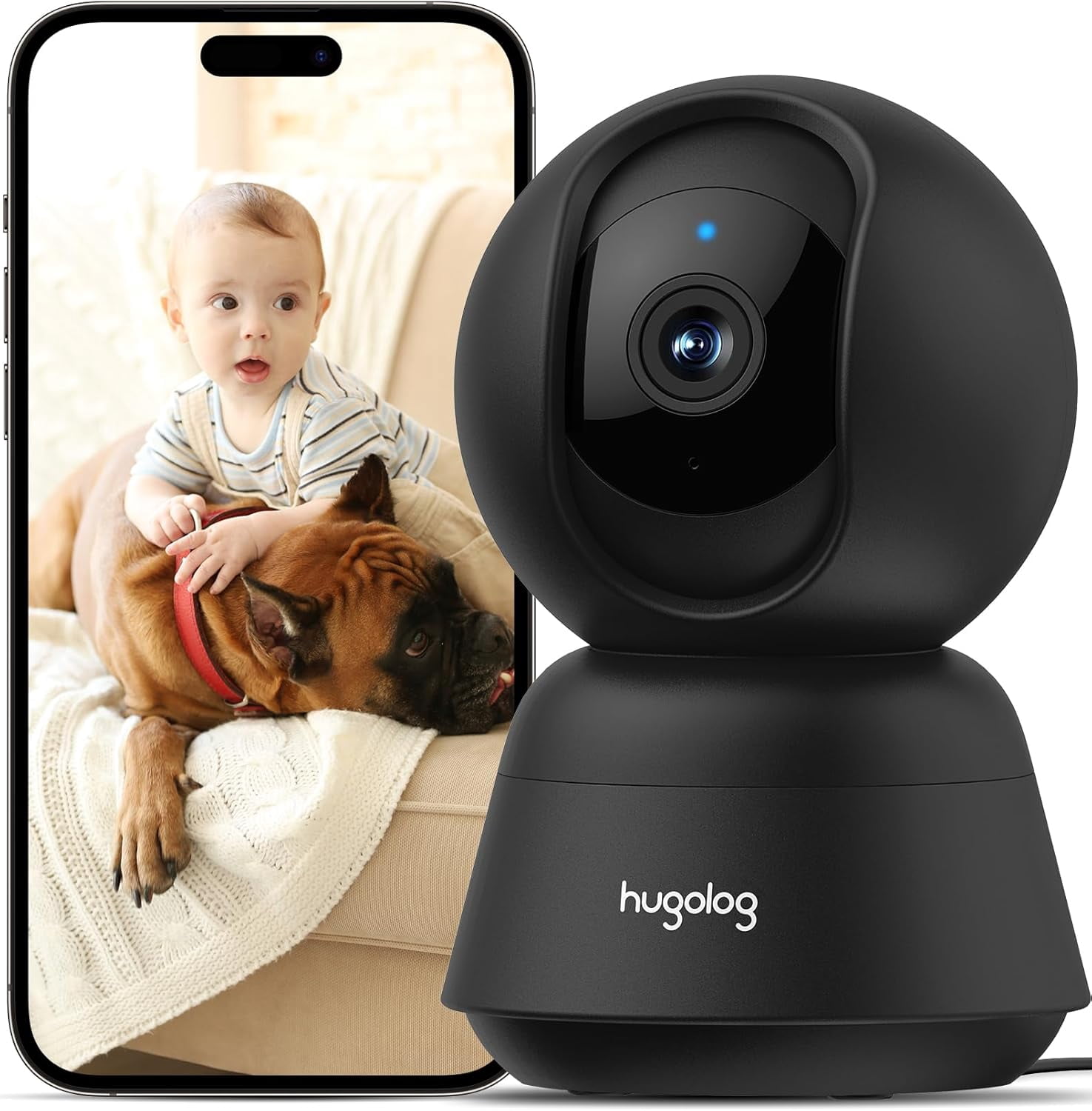 2K 3MP Indoor Pan/Tilt Security Camera with Auto-Focus,Ideal for Baby Monitor/Pet Camera/Home Security,Starlight Color Night Vision,Human/Pet AI,US Cloud,Compatible with Alexa