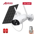 thumbnail image 1 of 2K/3MP Solar Wireless Security Battery Camera Outdoor IP Cameras, ANRAN Rechargeable Battery Powered, Motion Detection, Waterproof, Video Surveillance Camera (Only Supports 2.4GHz Wi-Fi), 1 of 6
