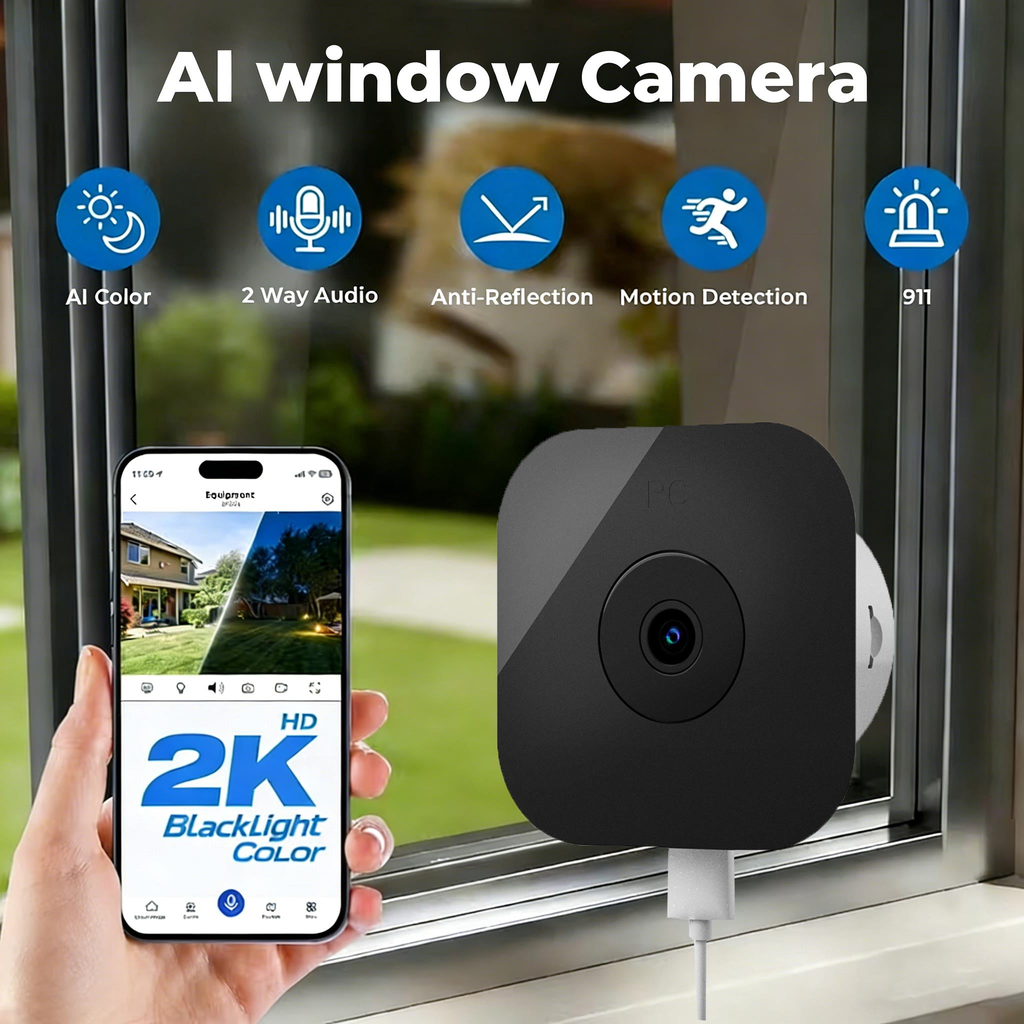 2K 3MP pixel window camera, 2.4GHzWiF camera, used for home security ...