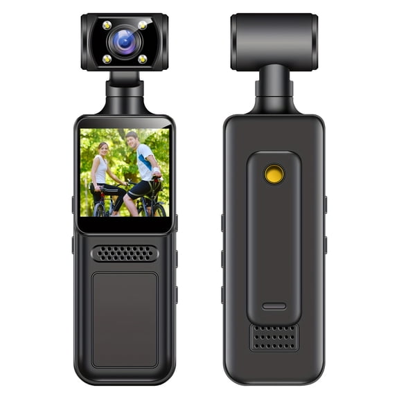 2K/4K HD Portable Action Camera with 180° Rotating Lens, One-Touch Recording, Extended Battery Life, USB-Powered Loop Recording, Compatible with Smartphones/Tablets