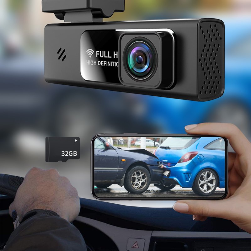 2K Full HD Smart Dash Cam for Cars - Built-in G-Sensor, WDR Night Vision, Voice Control, Loop Recording, WiFi & App Control, Parking Monitor, Includes 16GB-128GB Card