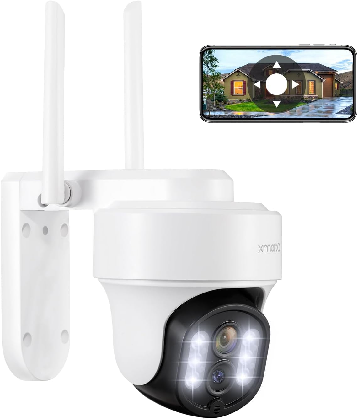 2K HD Wireless PTZ Home Security Camera Outdoor/Indoor with Flood