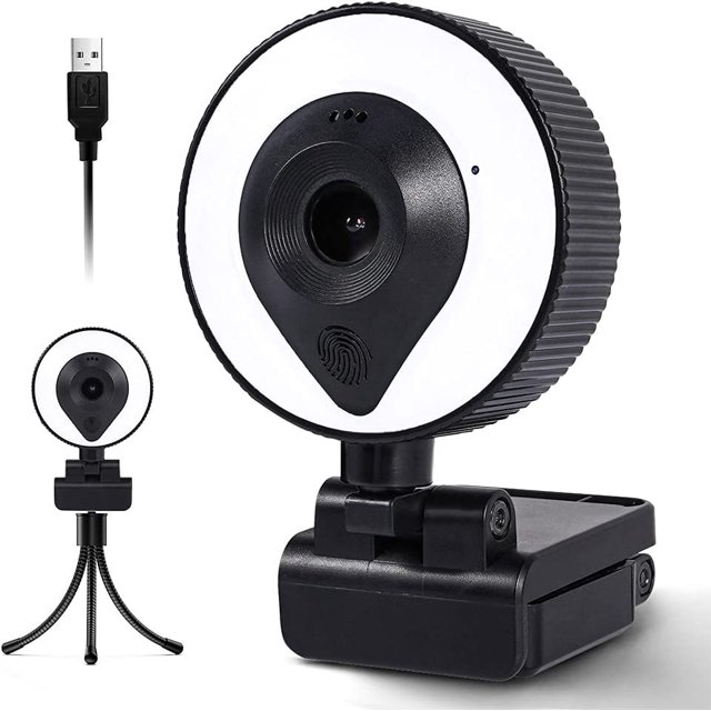 2K Hd Usb cam With Microphone, Streaming cam With 3 Levels Ring