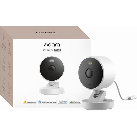 2K Indoor/Outdoor Security Camera G100, HomeKit Secure Video, White | 2-Way Audio, Spotlight Color/IR Night Vision, AI Detection, 140 FOV, Wi-Fi 6, Supports HomeKit, Alexa, Google and IFTTT
