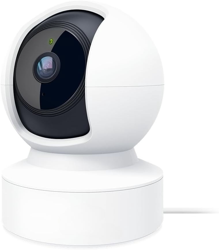 2K+ Indoor Pan/Tilt Wired Security Camera - Works as a Baby Monitor & Pet Camera, Motion Detection & Tracking, 2-Way Audio, Night Vision, Subscription-Free Local Storage or Optional Cloud, KC410S
