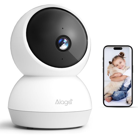 2K Indoor Security Camera, 360° Pan/Tilt AI Human Pet Motion Security Camera, 2.4/5 GHz Night Vision Camera, 2 Way Audio, Compatible with Alexa Google Assistant (3 Months of Cloud Storage)