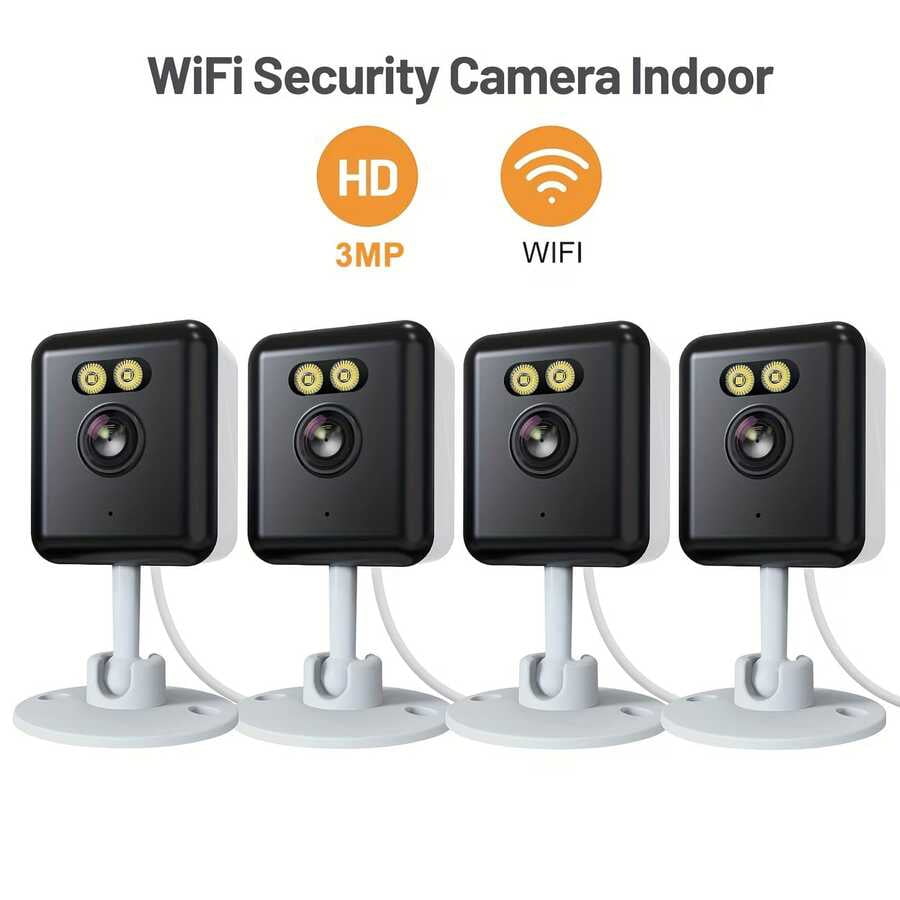 2K Indoor Security Camera 360° View, Pet/Baby Monitor with Motion Tracking, Night Vision, Two-Way Audio, Phone App, Wireless WiFi Cam for Home Surveillance