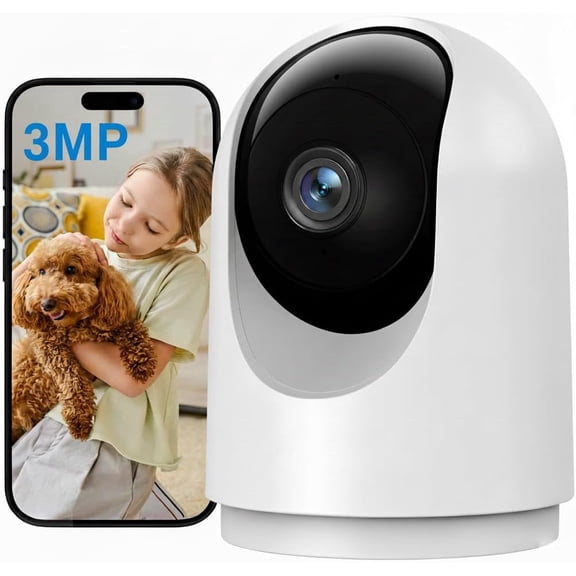 2K Indoor Security Camera, Motion Detection, Night Vision & 2-Way, TF/Cloud Storage, Works with Alexa & Google Home, 2.4G WiFi