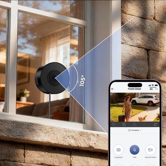 2K Indoor Security Camera with 5GHz/2.4GHz WiFi, Color Night Vision, AI Person Detection, 2-Way Audio, 24/7 Recording, Easy Setup