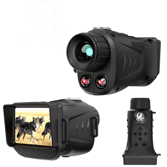 2K Infrared Night Vision Monocular, 10X Digital Zoom with 2.8" Screen, 66MP Photo & Video Camera, 3000mAh Rechargeable Battery for Hunting, Camping & Wildlife Viewing
