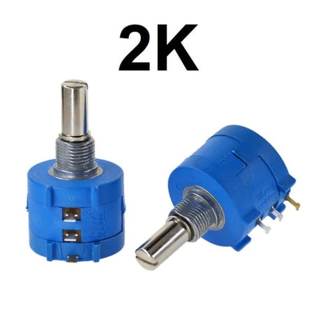 2K Ohm Rotary Potentiometer Variable Dial Resistor Precision 10-Multiturn Blue