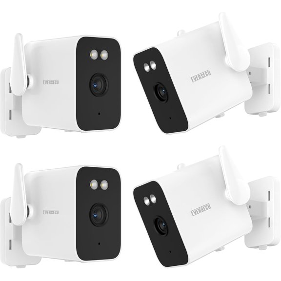 2K Outdoor UPS WiFi Bullet Camera Bulit-in 5000mA Batteries for Power Outage, Human Detection, Compatible with Alexa, SD Card&Cloud Storage, Support ONVIF&RTSP Stream (4pacK)