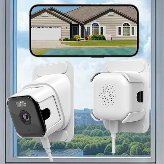 2K QHD Window Mount Security Camera, Dual-Band 2.4G/5G WiFi Indoor Outdoor Camera with Color Night Vision - AI Motion Detection for Pet/Package - Two-Way Audio Support and Dual Brackets