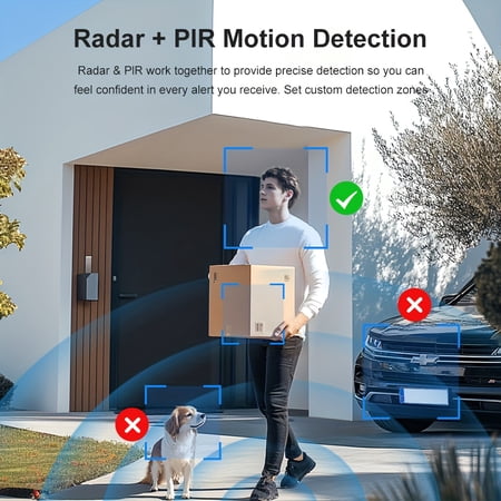 2K Security Camera with 4G LTE & Wireless Battery, PIR Human Detection, Infrared Night Vision, Two-Way Talk, Cloud Storage, No WiFi/Power Plug Needed