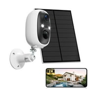 2K Solar Security Camera, Security Cameras Wireless Outdoor, 2.4G WiFi Cameras for Home Security, Motion Detection, Color Night Vision, Waterproof