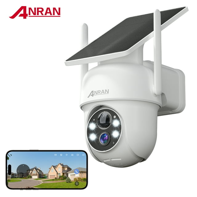 2K Solar Security Camera with Spotlight, ANRAN Wireless Outdoor Camera