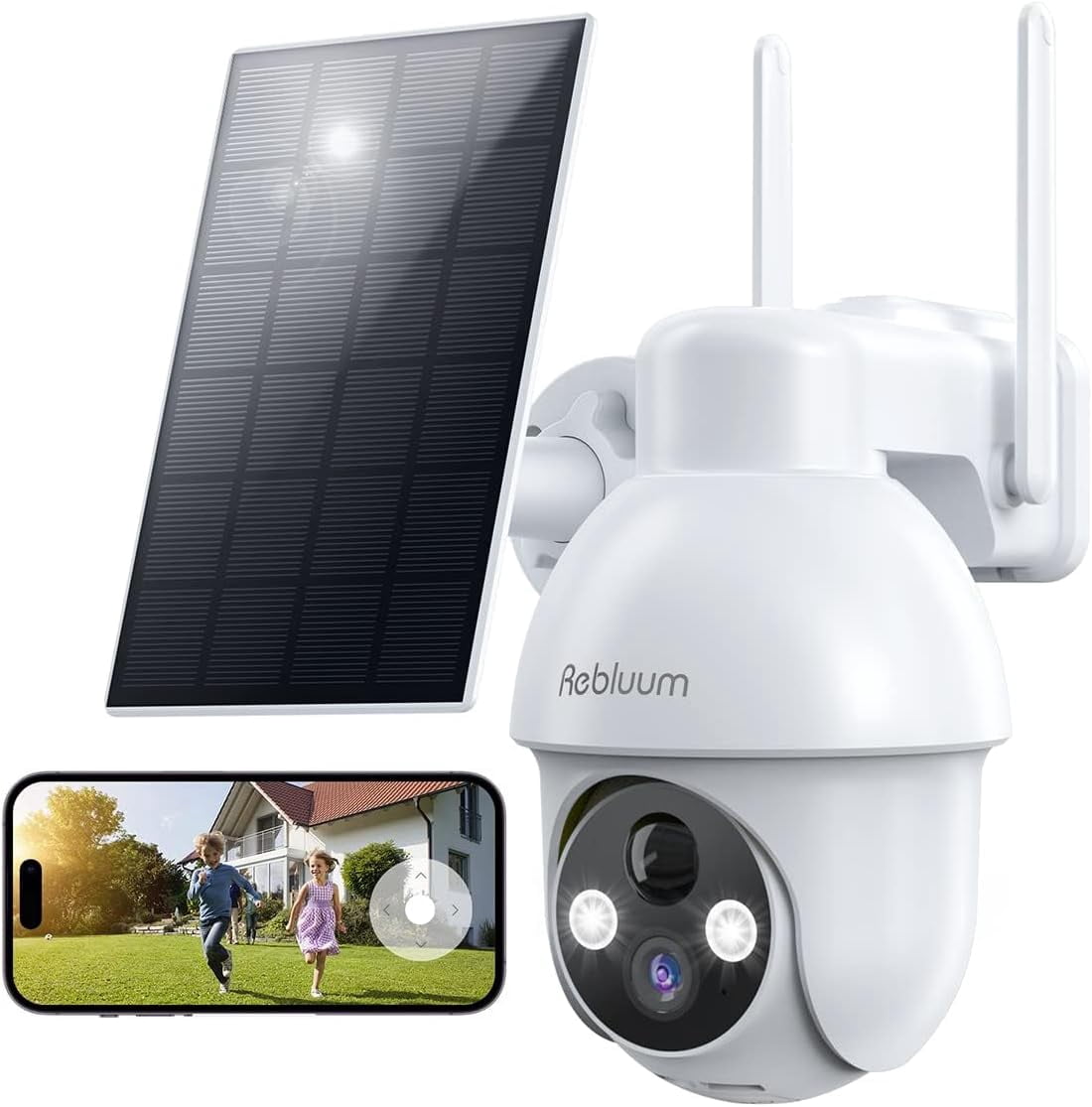 2K Solar Security Cameras Wireless Outdoor, 360PTZ Outdoor Camera