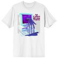 thumbnail image 1 of 2K Tech Y2K Electric Influence Computer With Melting Hand Crew Neck Short Sleeve White T-shirt - 5XL, 1 of 3
