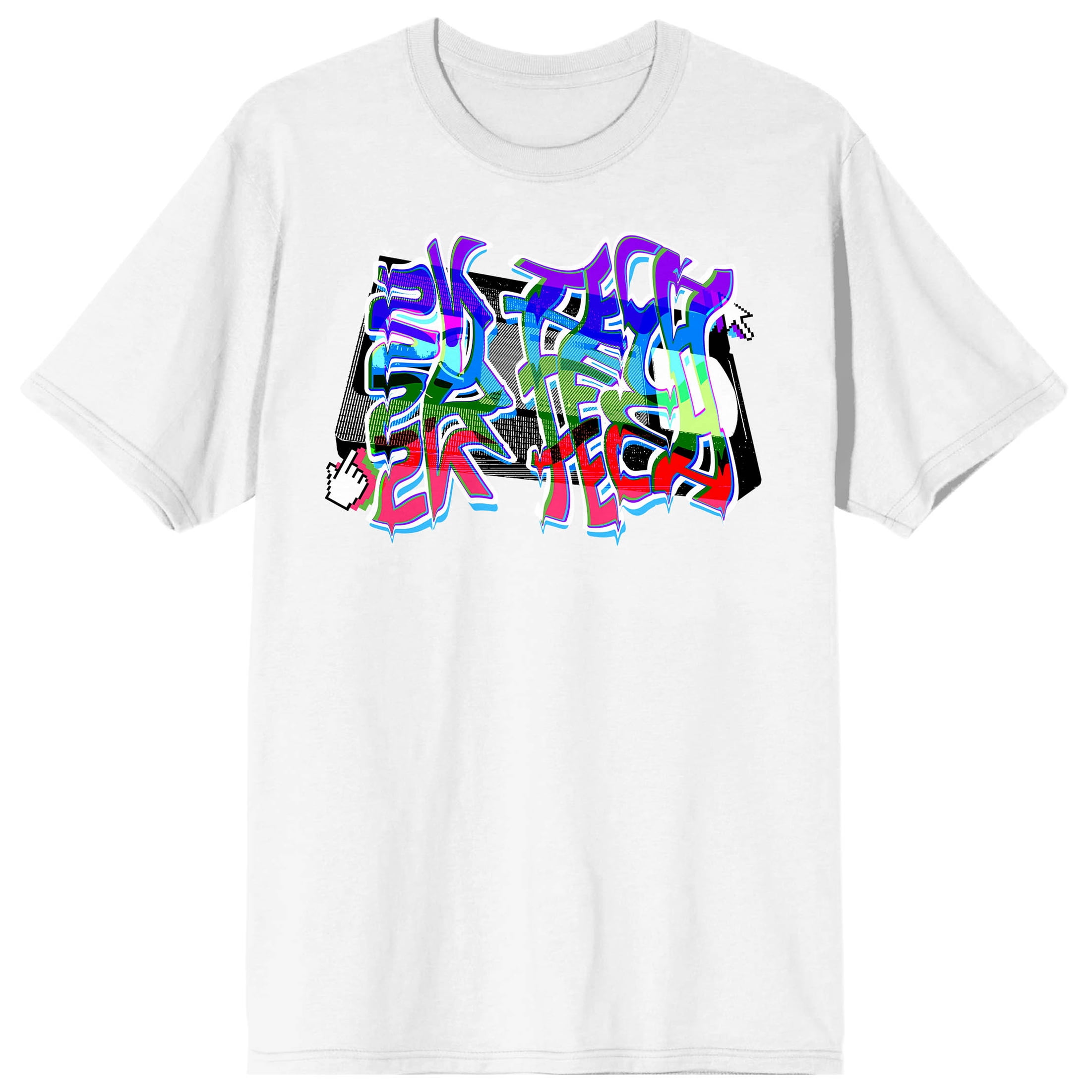 USA製 コットン100% Less than TV Tシャツ Lサイズ　Y2k 2K-Tech-Y2K-VHS-Tape-Crew-Neck