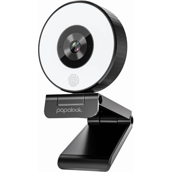 2K Webcam with Light and Privacy Cover, PA552 Full HD Streaming Web Camera with Dual Microphones, Plug and Play USB Computer Webcam for PC Laptop Desktop, Mac Zoom Skype Teams
