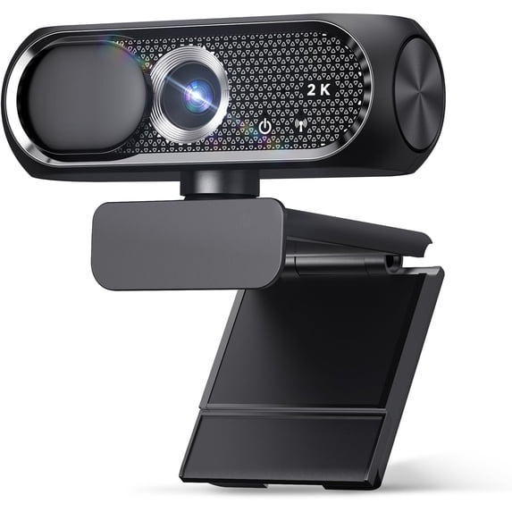 2K Webcam with Microphone, Noise Cancellation, Privacy Cover, Wide ...