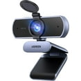 thumbnail image 1 of 2K Webcam for PC Ultra HD 1080P Computer Webcam with Microphone, PC Camera with Privacy Cover, USB Web Camera for Streaming, Conference, Video Calling, Zoom, Skype, Teams, FaceTime, Grey, 1 of 4