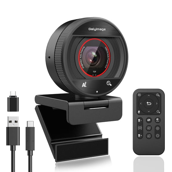 2K Webcam for pc with AI,Web Camera/8X Digital Zoom Computer Camera with USB 3.0/HDR/Dual Noise-Cancelling MicsZoom/Teams/Skype/Facetime/Meeting