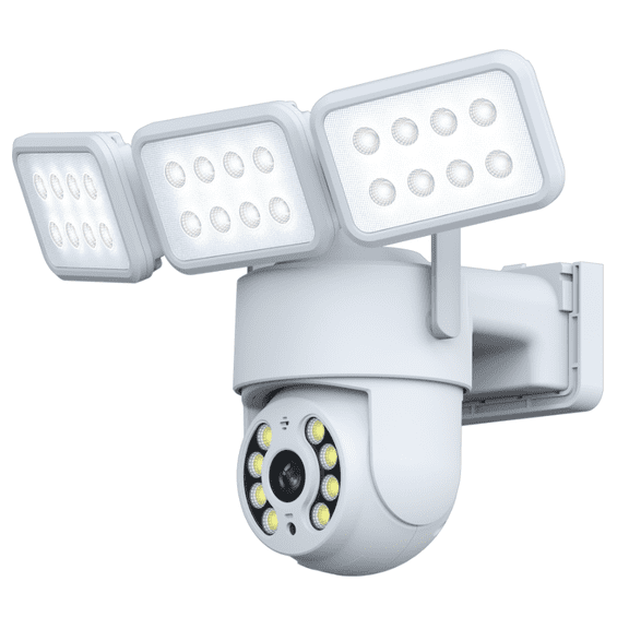 2K WiFi Outdoor Security Camera with 2000LM Floodlight, AI Motion Detection, 360 PTZ, Color Night Vision, 2-Way Audio, Cloud and SD Storage