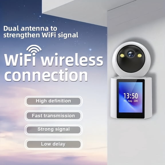 2K Window Camera with PTZ, AI Color Night Vision, Motion/Person Detection, 24/7 Recording, App Control, 2.4GHz Wi-Fi