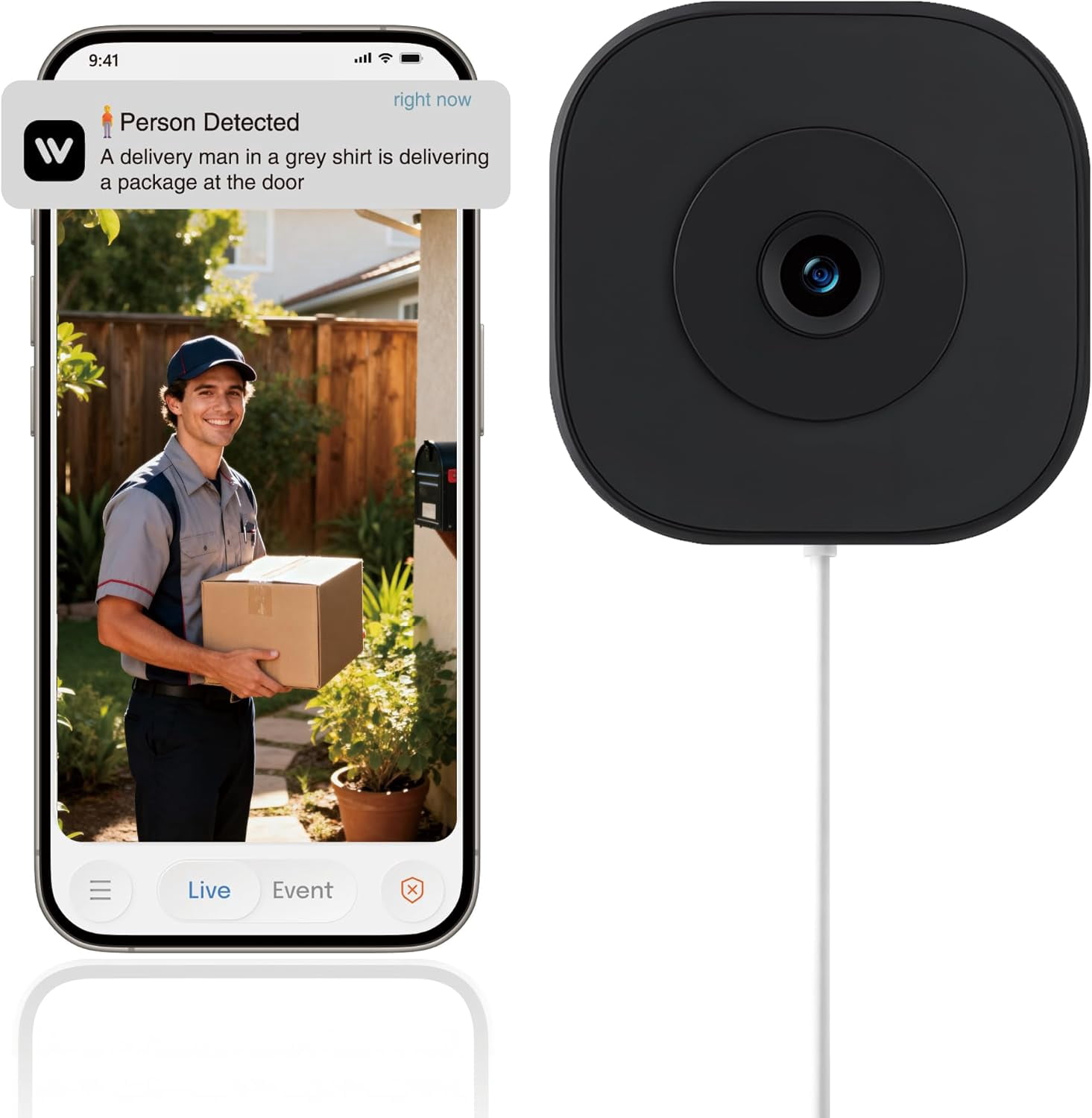 Window Security Camera Cork 2K Window Security Camera – 2.4G WiFi Indoor Monitoring Camera with ...