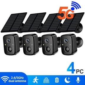 2K Wireless Outdoor Solar Security Camera with Spotlight, Waterproof PIR Detection, 2.4Ghz&5Ghz Wi-Fi, Rechargeable Battery Powered Home Surveillance Camera with Color Night Vision, 2-Way Audio