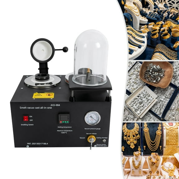 2KG Jewelry Lost Wax Cast Combination Vacuum Casting Melting Machine 1/2 HP 3CFM