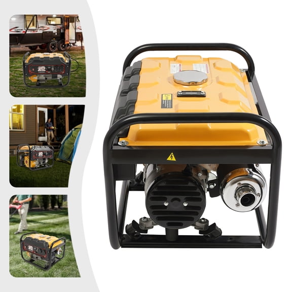 2KW Generator with Copper Coil, 6.5HP, Portable 4-Stroke Single Cylinder Generator Set for Home Camping Emergency Power Supply