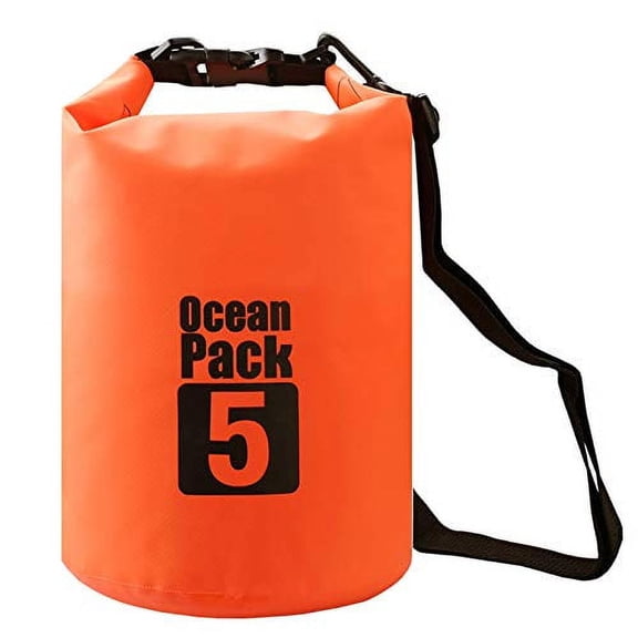 2L/3L/5L/10L/15L/20L/30L 500D Tarpaulin Heavey-Duty PVC Water Proof Dry Bag Sack for Kayaking/Boating/Canoeing/Fishing/Rafting/Swimming/Camping/Snowboarding(Orange, 2L)