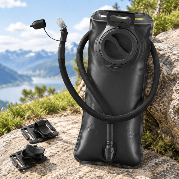 2L-Black 2 Liter Hydration Bladder Reservoir for Bicycling Hiking Camping Running