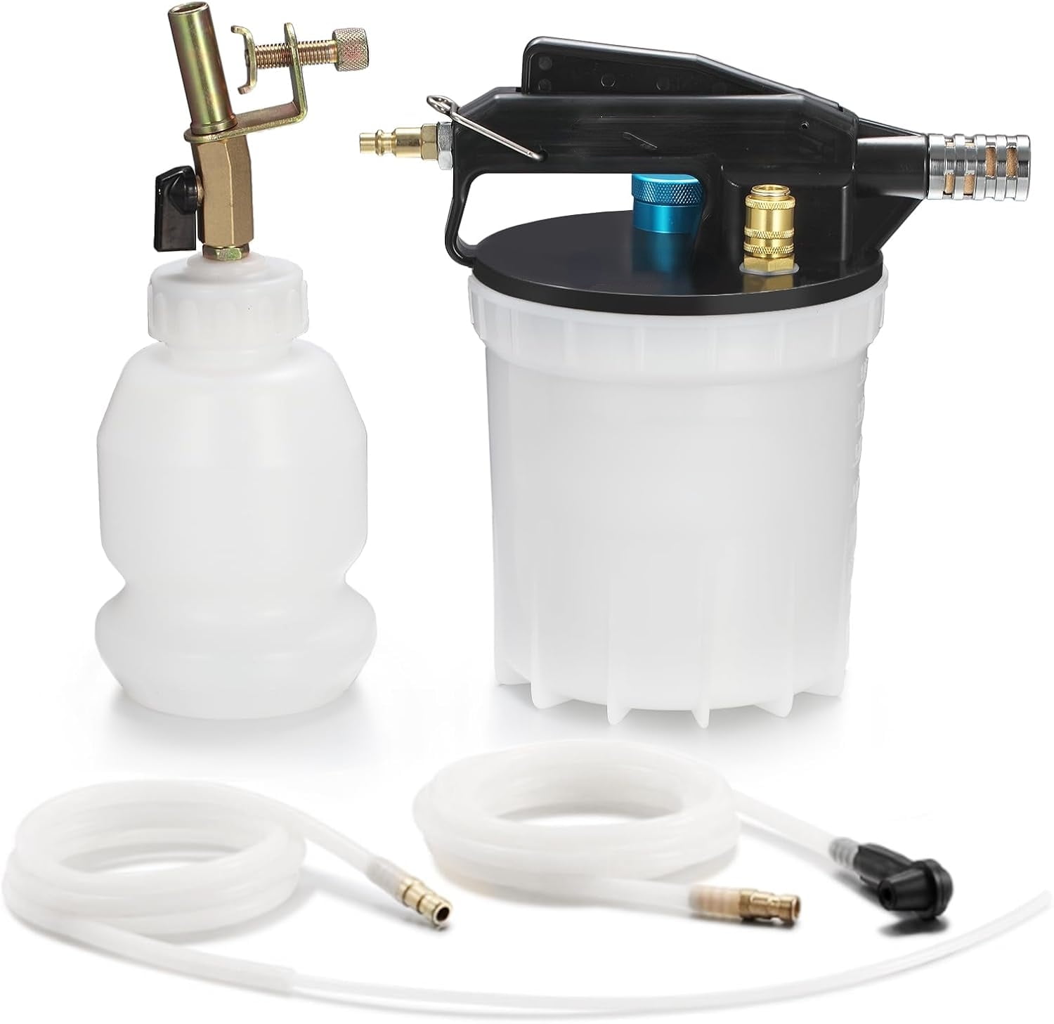 2L Brake Bleeder Vacuum Pump Kit - Pneumatic Brake Fluid Extractor with 1L Refilling Bottle for Automotive Bleeding, One-Person Operation