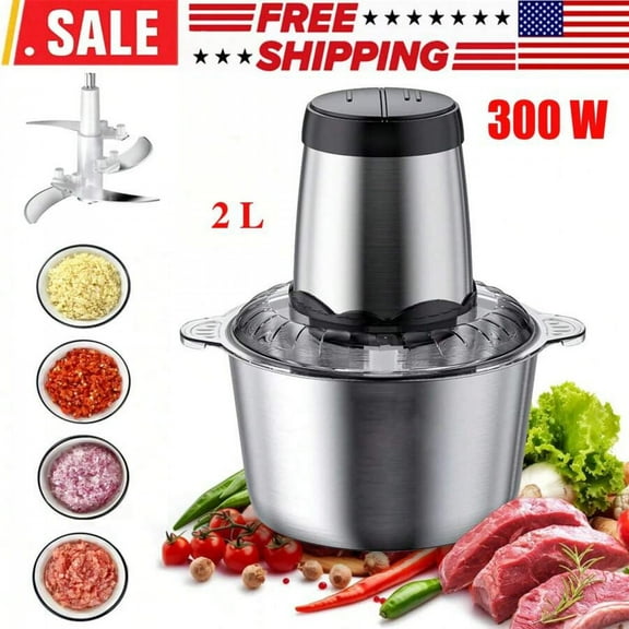 2L Electric Meat Grinder Food Processor Fruits Blender Veg Chopper Sausage Maker