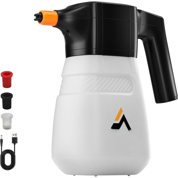2L Electric  Sprayer, Waterless  Wash Kit, 68oz Cordless Rechargeable   Blaster, 52PSI Portable Electric  Cannon for Auto  Detailing (White)