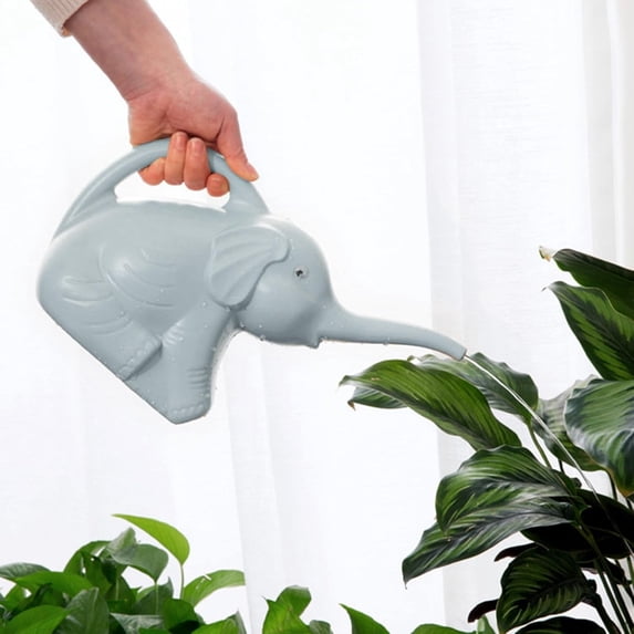 2L Elephant Watering Can - Plastic Garden Watering Kettle with Ergonomic Handle & Long Spout, Large Capacity Patio Sprinkling Bottle for Indoor & Outdoor Plants, Home Garden Lawn (blue) P