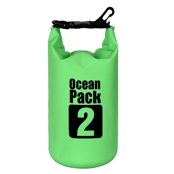 2L Green 500D Tarpaulin Heavey-Duty PVC Water Proof Dry Bag Sack for Kayaking / Boating / Canoeing / Fishing / Rafting / Swimming / Camping / Snowboarding