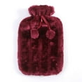 thumbnail image 1 of 2L Hot Water Bottle Cover - Plush Faux Fur Insulator for Pain Relief (34x18cm) - Machine Washable Hot/Cold Therapy Wrap for Cramps & Arthritis - Hot Red, 1 of 2